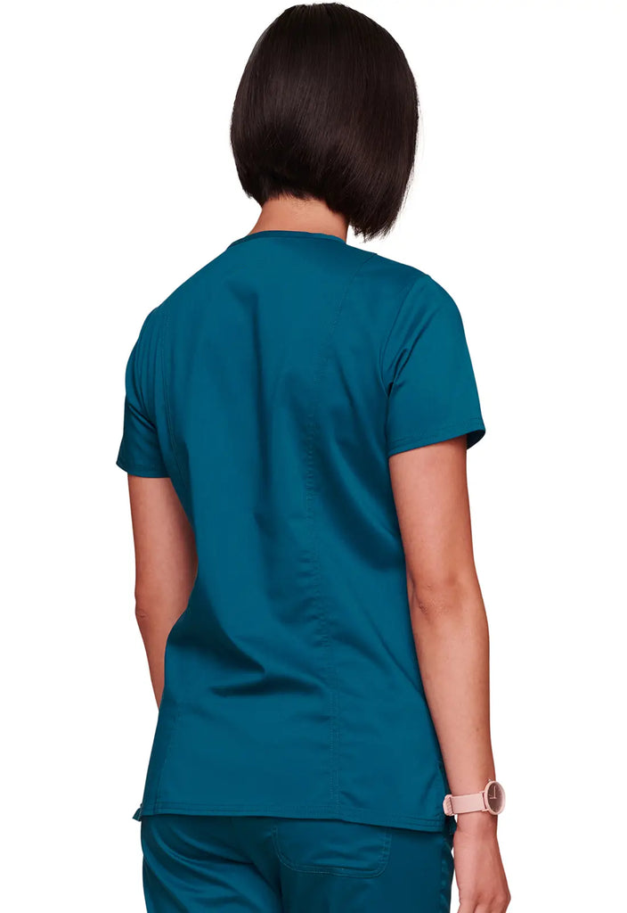 Cherokee Scrubs Women's Revolution 3-Pocket V-Neck Top Caribbean Blue | scrub-supply.com