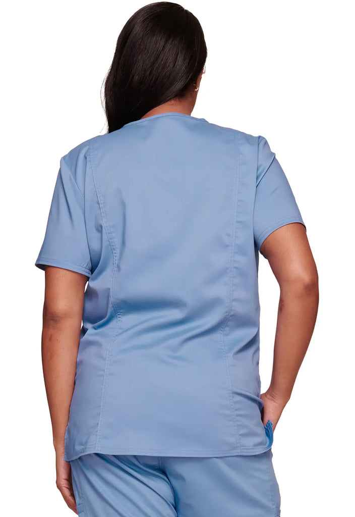 Cherokee Scrubs Women's Revolution 3-Pocket V-Neck Top Ceil Blue | scrub-supply.com