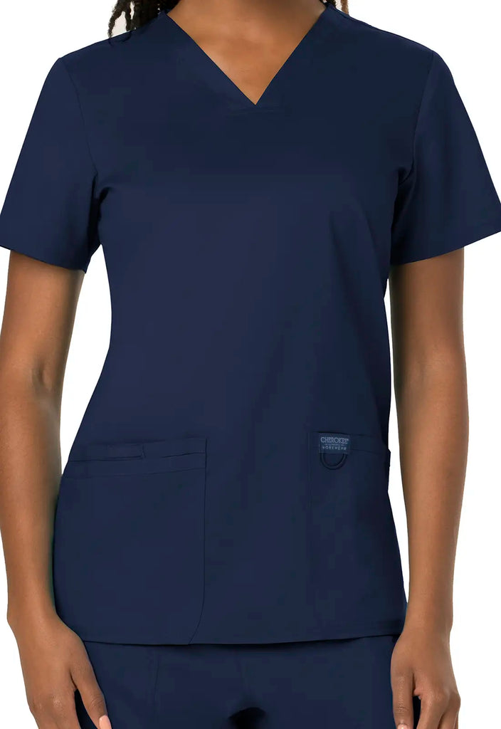 Cherokee Scrubs Revolution 3-Pocket V-Neck Top Navy | scrub-supply.com