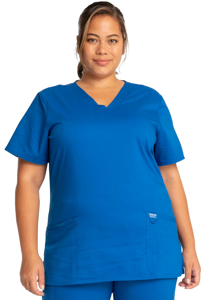 Cherokee Scrubs Revolution 3-Pocket V-Neck Top Royal Blue | scrub-supply.com