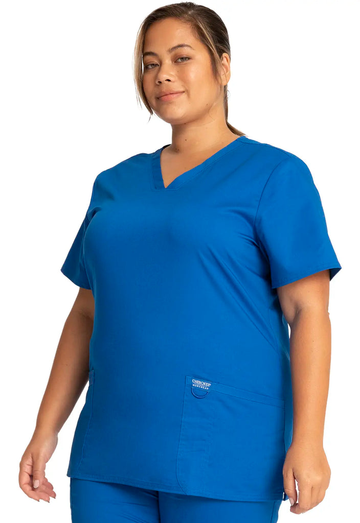 Cherokee Scrubs Revolution 3-Pocket V-Neck Top Royal Blue | scrub-supply.com