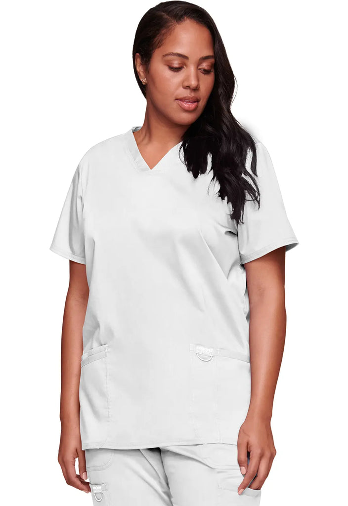 Cherokee Scrubs Women's Revolution 3-Pocket V-Neck Top White | scrub-supply.com