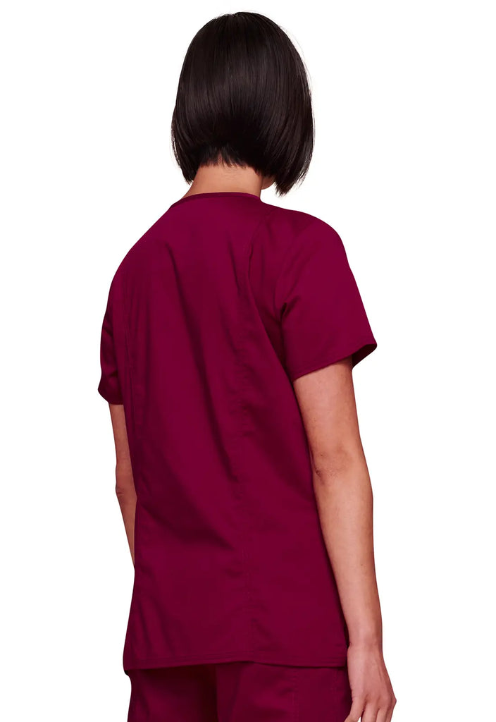 Cherokee Scrubs Women's Revolution 3-Pocket V-Neck Top Wine | scrub-supply.com