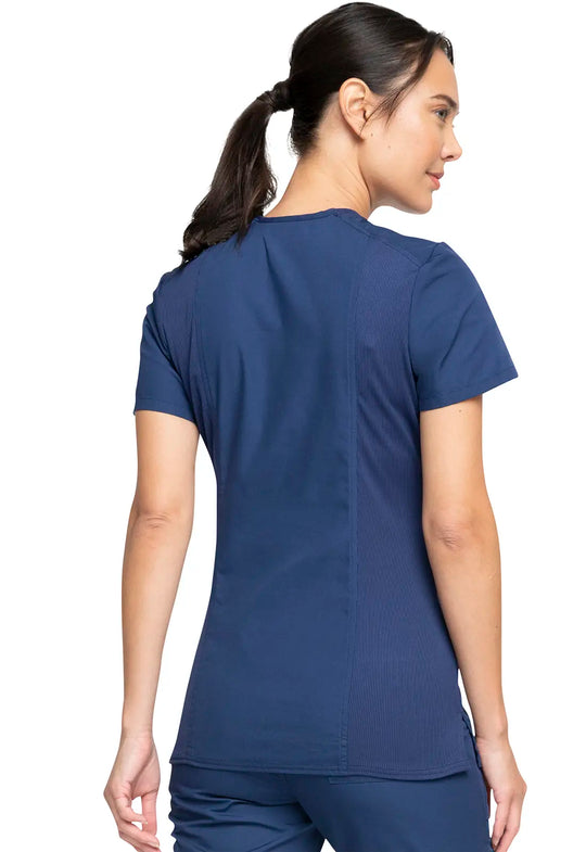 Cherokee Scrubs Women's Mock Wrap Top Navy | scrub-supply.com