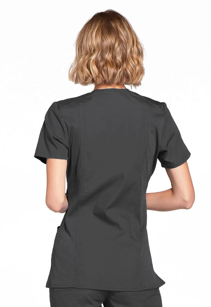Cherokee Scrubs Women's Mock Wrap Top Pewter | scrub-supply.com