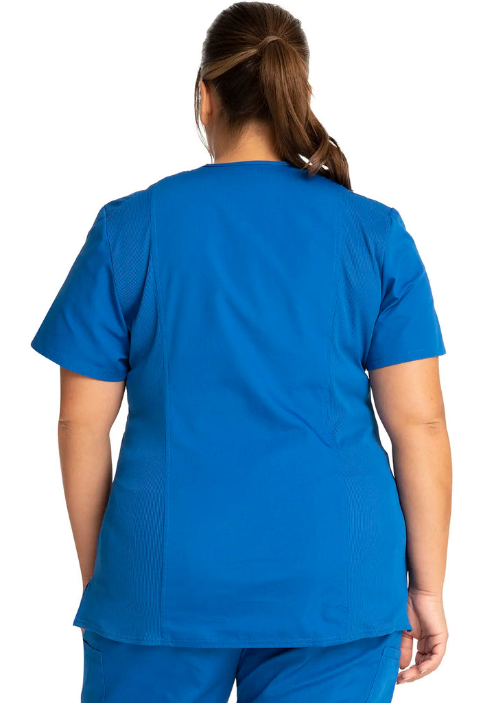 Cherokee Scrubs Women's Mock Wrap Top Royal Blue | scrub-supply.com