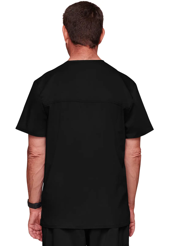 Cherokee Scrubs Men's 3-Pocket V-Neck Top Black | scrub-supply.com