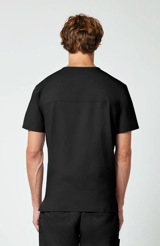 Cherokee Scrubs Men's 3-Pocket V-Neck Top Black | scrub-supply.com