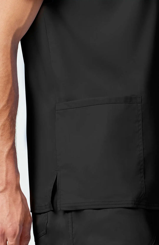 Cherokee Scrubs Men's 3-Pocket V-Neck Top Black | scrub-supply.com