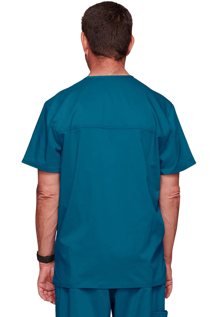 Cherokee Scrubs 3-Pocket Men's V-Neck Top Caribbean Blue | scrub-supply.com