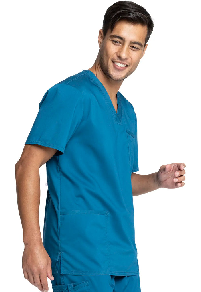 Cherokee Scrubs 3-Pocket Men's V-Neck Top Caribbean Blue | scrub-supply.com