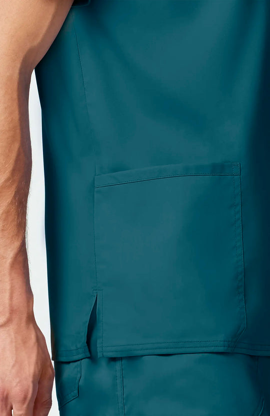 Cherokee Scrubs Men's 3-Pocket V-Neck Top Caribbean Blue | scrub-supply.com