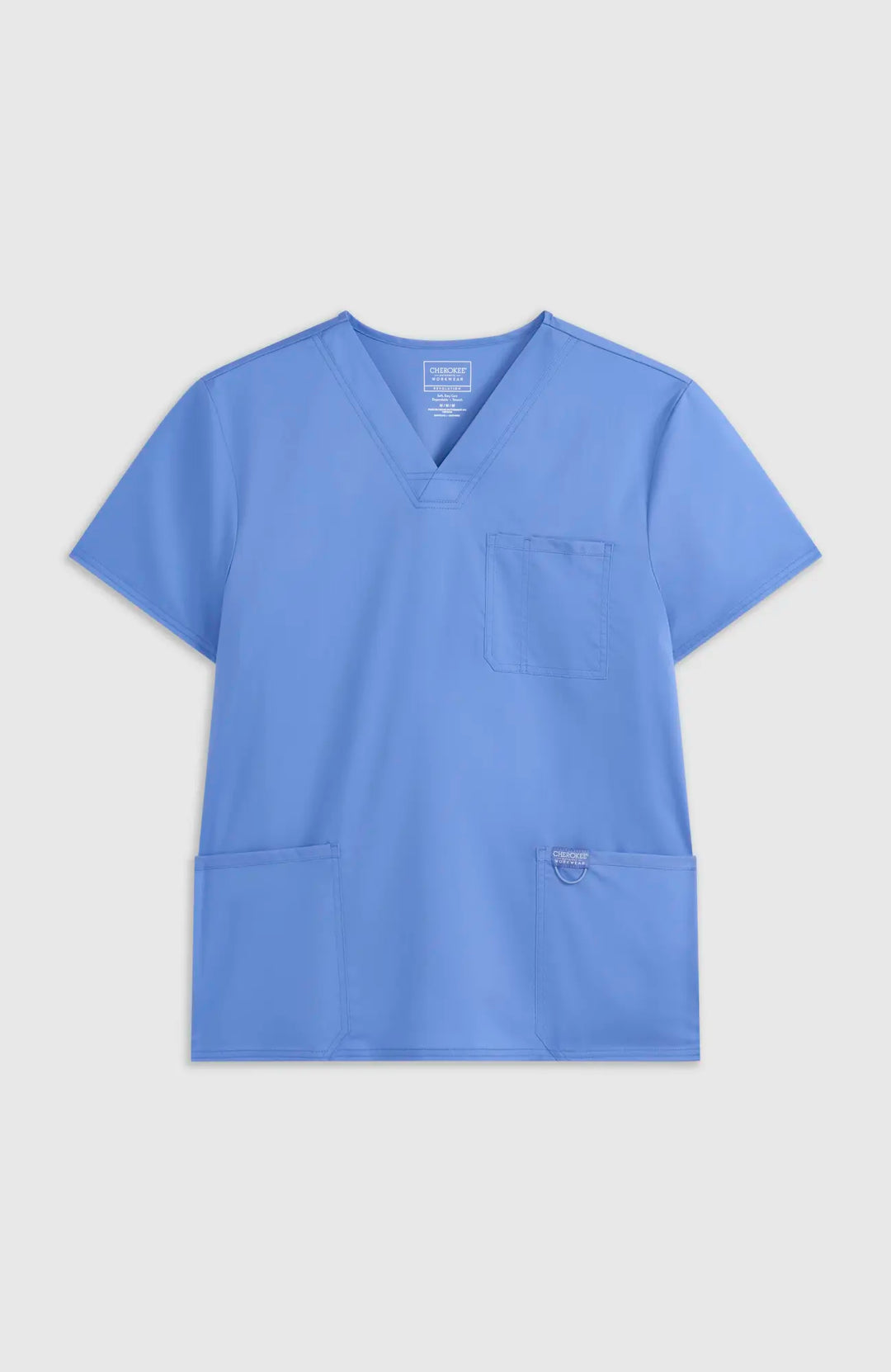 Cherokee Scrubs Men's 3-Pocket V-Neck Top Ceil Blue | scrub-supply.com