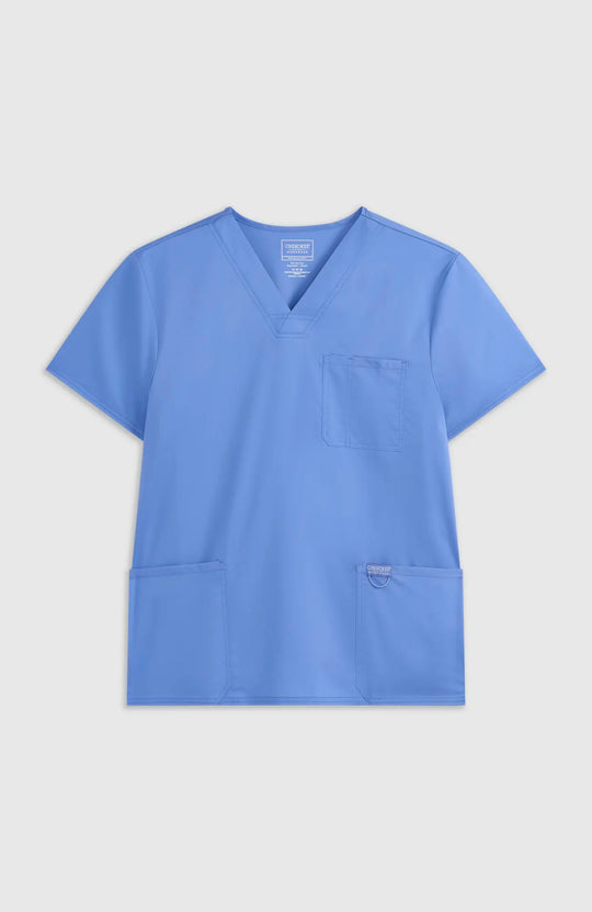 Cherokee Scrubs Men's 3-Pocket V-Neck Top Ceil Blue | scrub-supply.com