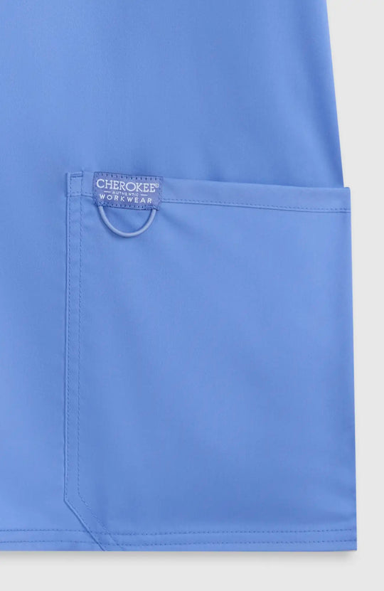 Cherokee Scrubs Men's 3-Pocket V-Neck Top Ceil Blue | scrub-supply.com