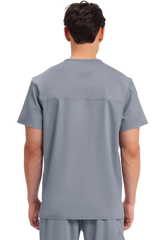Cherokee Scrubs Men's 3-Pocket V-Neck Top Grey | scrub-supply.com