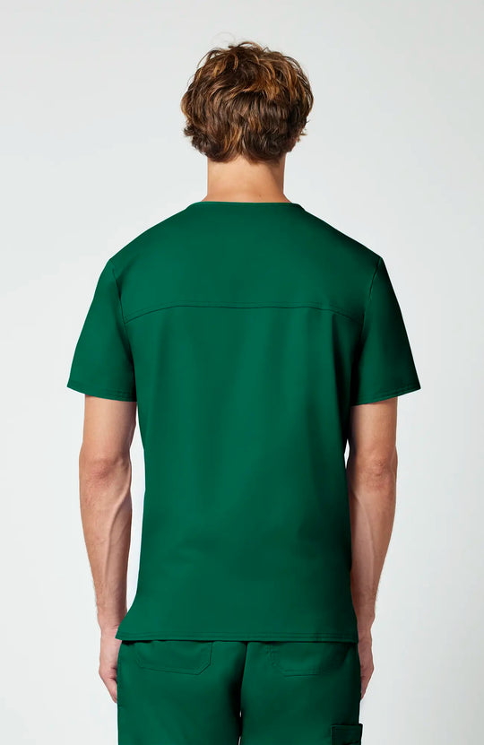 Cherokee Scrubs Men's 3-Pocket V-Neck Top Hunter Green | scrub-supply.com