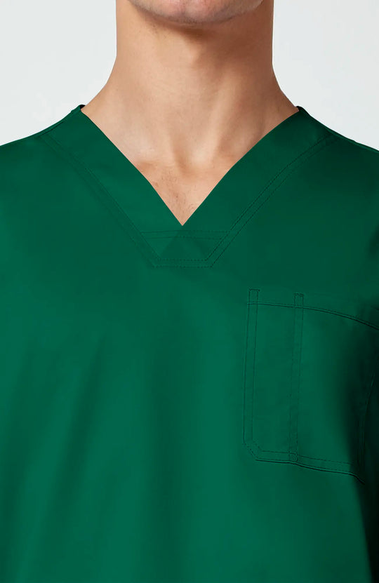 Cherokee Scrubs Men's 3-Pocket V-Neck Top Hunter Green | scrub-supply.com