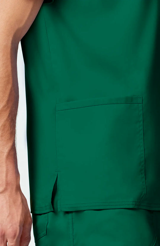 Cherokee Scrubs Men's 3-Pocket V-Neck Top Hunter Green | scrub-supply.com