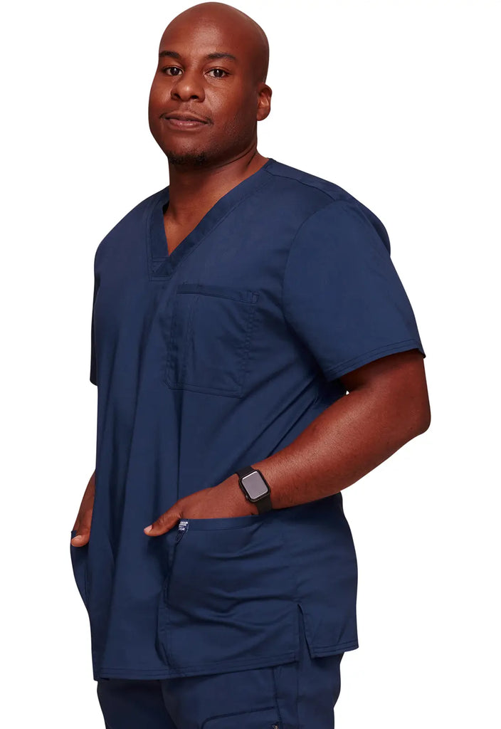 Cherokee Scrubs 3-Pocket Men's V-Neck Top Navy | scrub-supply.com