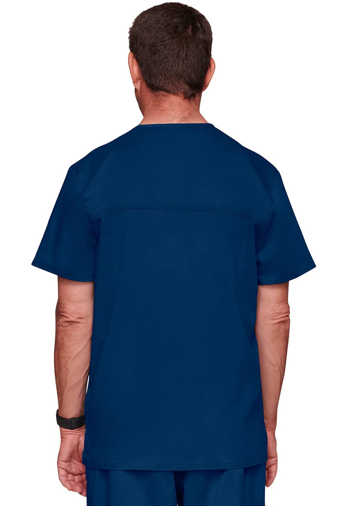 Cherokee Scrubs Men's 3-Pocket V-Neck Top Navy | scrub-supply.com