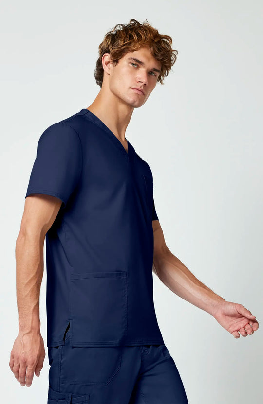 Cherokee Scrubs Men's 3-Pocket V-Neck Top Navy | scrub-supply.com