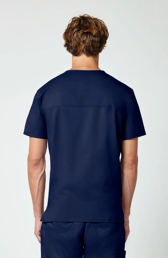Cherokee Scrubs Men's 3-Pocket V-Neck Top Navy | scrub-supply.com