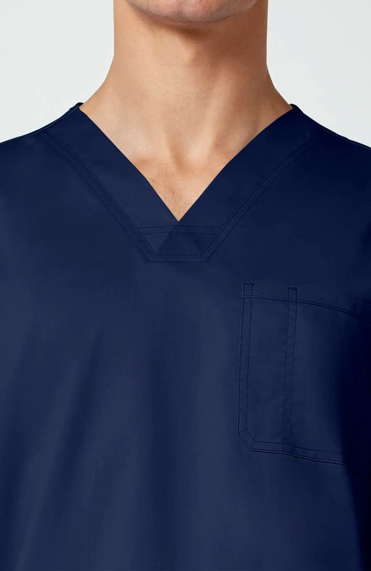 Cherokee Scrubs Men's 3-Pocket V-Neck Top Navy | scrub-supply.com