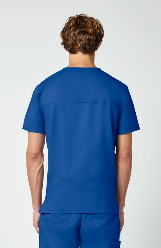 Cherokee Scrubs Men's 3-Pocket V-Neck Top Royal Blue | scrub-supply.com