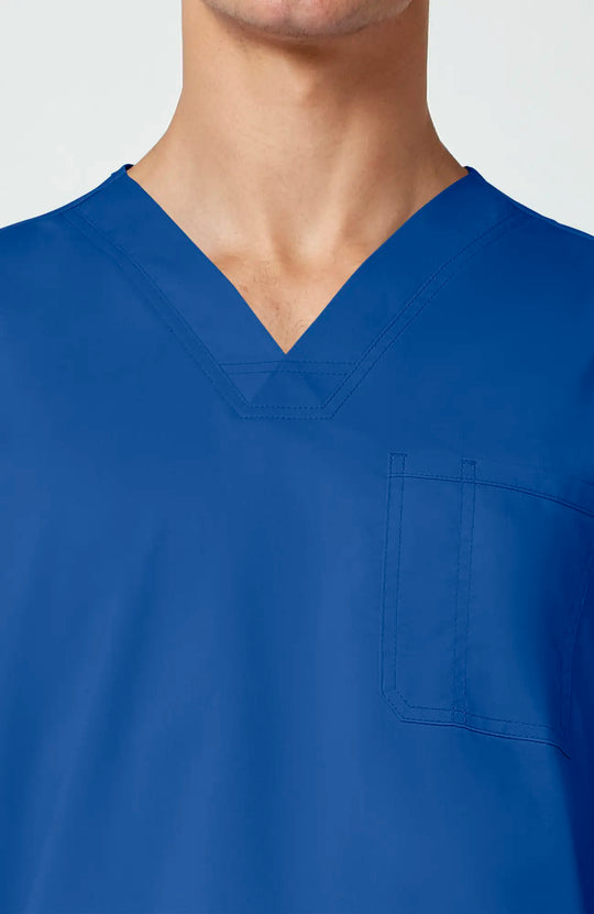 Cherokee Scrubs Men's 3-Pocket V-Neck Top Royal Blue | scrub-supply.com