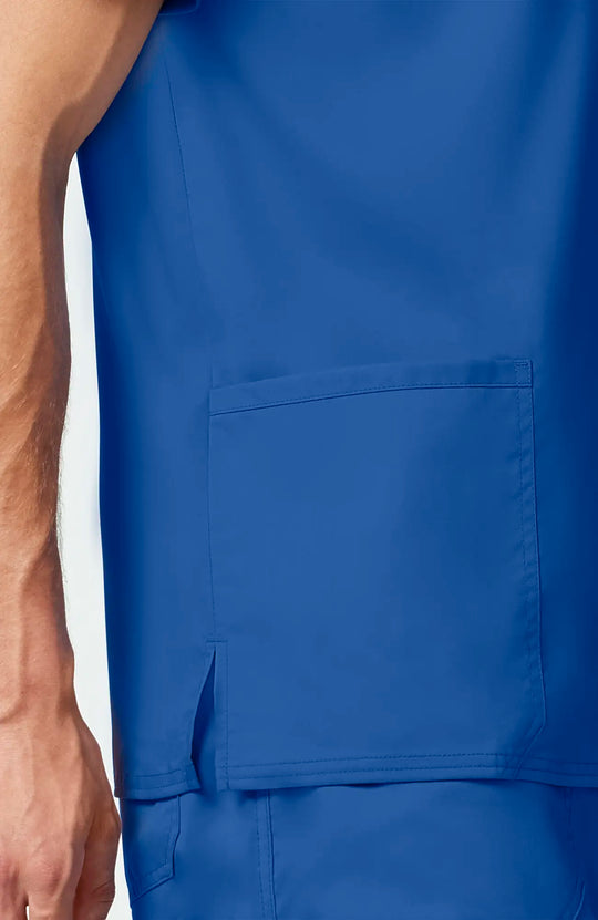Cherokee Scrubs Men's 3-Pocket V-Neck Top Royal Blue | scrub-supply.com