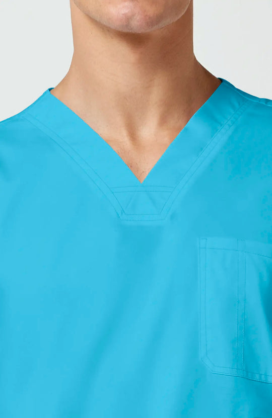 Cherokee Scrubs Men's 3-Pocket V-Neck Top Turquoise | scrub-supply.com