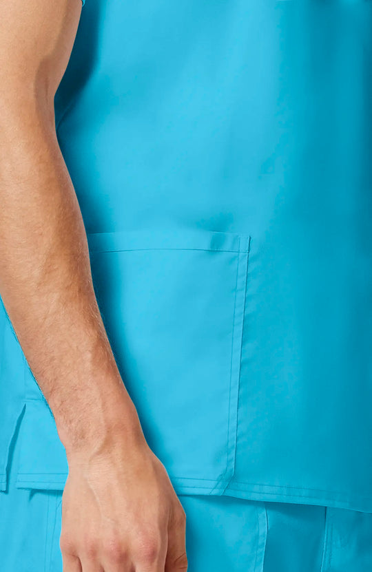 Cherokee Scrubs Men's 3-Pocket V-Neck Top Turquoise | scrub-supply.com