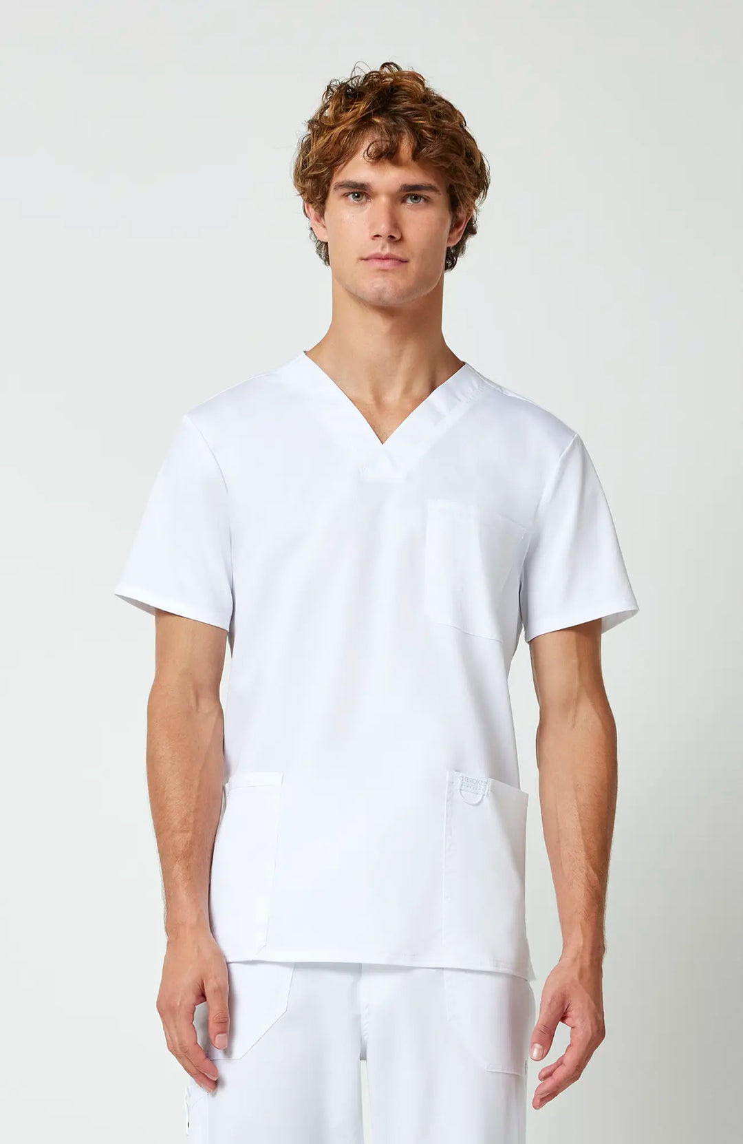 Cherokee Scrubs Men's 3-Pocket V-Neck Top White | scrub-supply.com