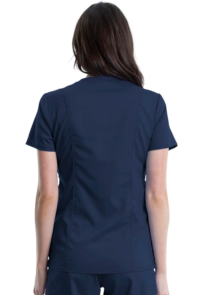 Cherokee Scrubs Maternity Mock Wrap Top Navy | scrub-supply.com