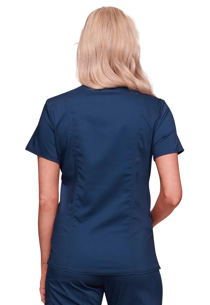 Cherokee Scrubs Maternity Mock Wrap Top Navy | scrub-supply.com