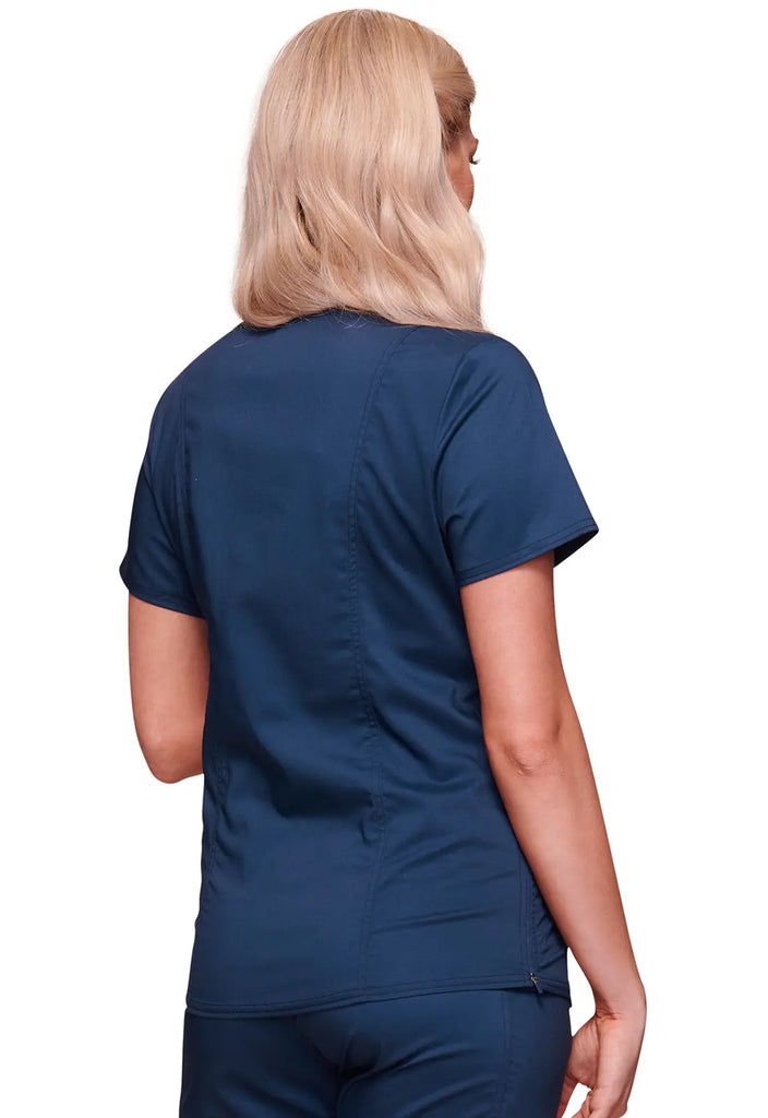 Cherokee Scrubs Maternity Mock Wrap Top Navy | scrub-supply.com