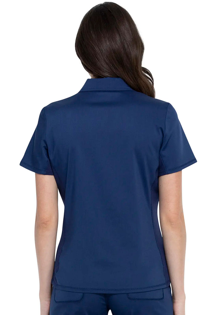 Cherokee Scrubs Tuckable Snap Front Polo Shirt Navy | scrub-supply.com