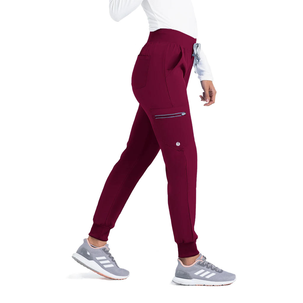 Life Threads Women's Active Jogger Pant Wine - 1529-WIN-XL by scrub-supply.com