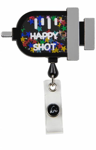 Koi Shaker Badges Happy Shot - A156-HPS-OS by scrub-supply.com