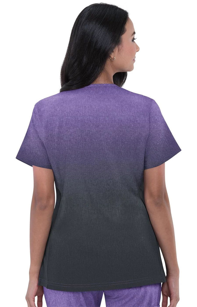 Koi Cali Top - Plussize Charcoal Heather Soft Pink Ombre -  by scrub-supply.com
