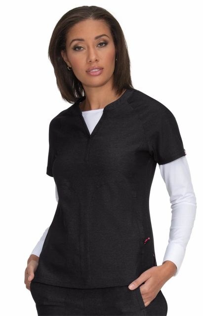Koi Action Top Heather Charcoal - 1035-136-3X by scrub-supply.com