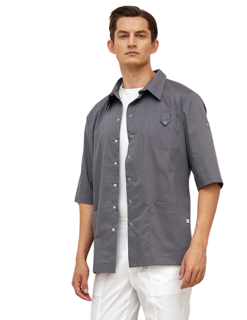 Treat in Style Buttoned Shirt Grey - LK5011-0400-2-56 by scrub-supply.com