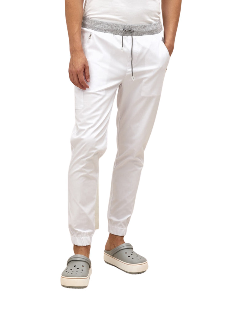 Treat in Style Men's Joggers White - LK7004-0105-0-56 by scrub-supply.com