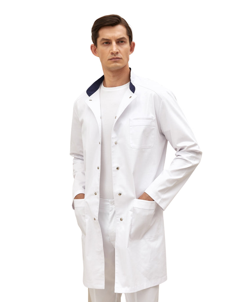 Treat in Style Men's Casual Lab Coat White - LK6006-0102-3-58 by scrub-supply.com
