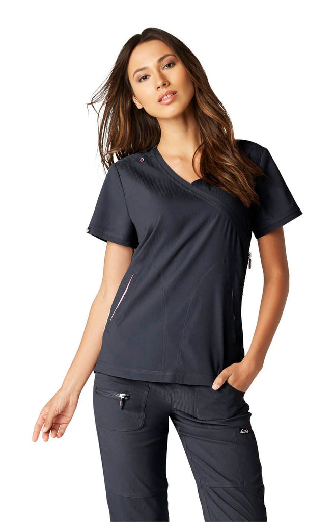Koi Philosophy Top - Plussize Charcoal - 316-77-5X by scrub-supply.com