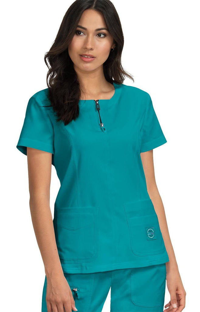 Koi Serenity Top - Plussize Teal - 317-121-2X by scrub-supply.com