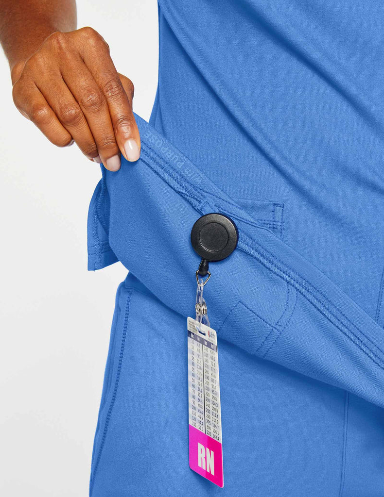 Jaanuu Women's 4-Pocket V-Neck Top Gray -  by scrub-supply.com