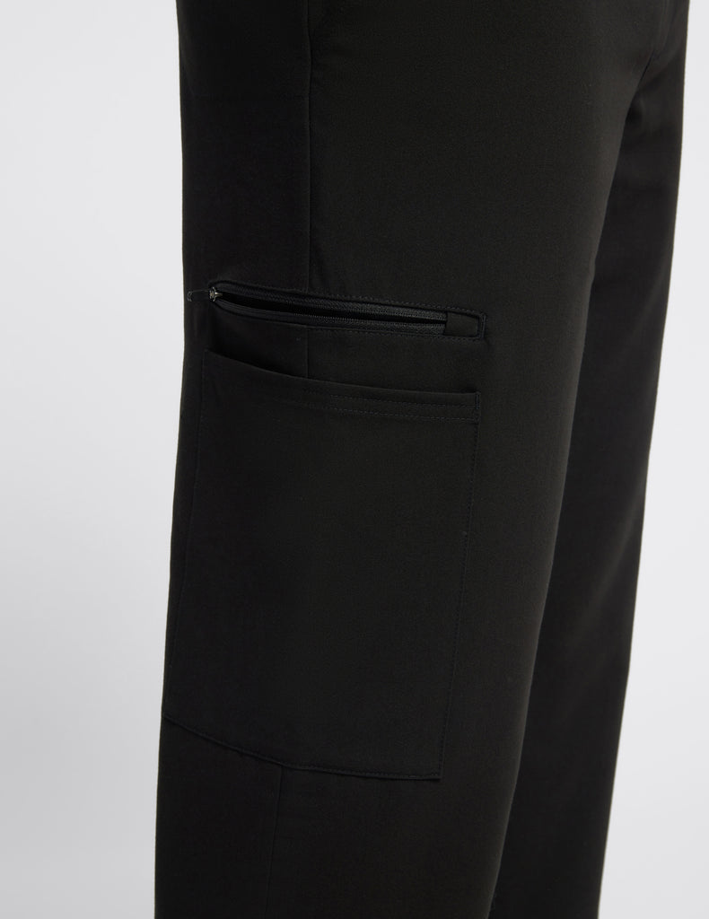 Jaanuu Men's 6-Pocket Cargo Pant Black -  by scrub-supply.com