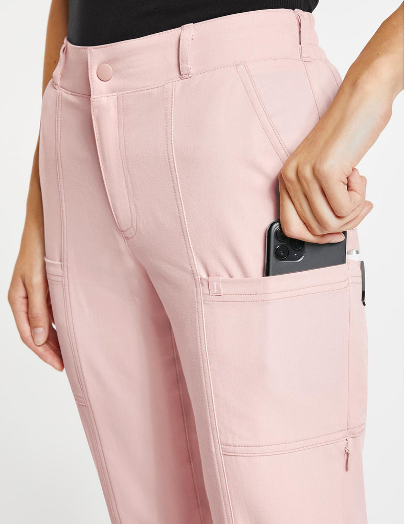 Jaanuu Women's 11-Pocket Cargo Pant Blushing Pink -  by scrub-supply.com